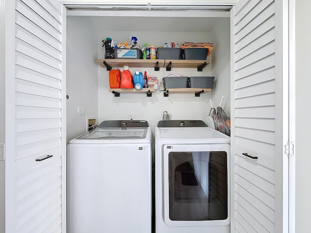 laundry room featuring washer and dryer