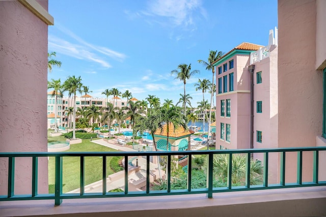 balcony with a water view