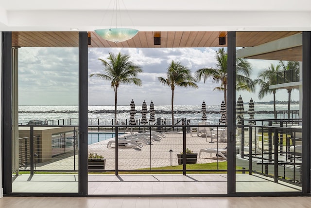 balcony with a water view