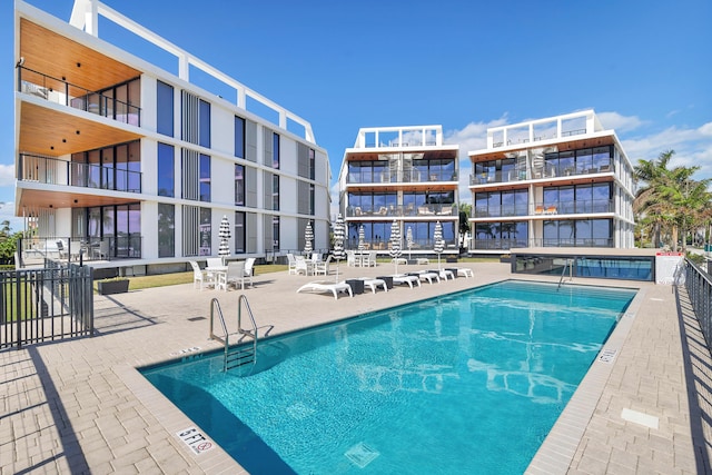 view of pool with a patio area