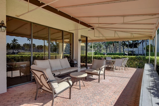 view of patio with an outdoor living space