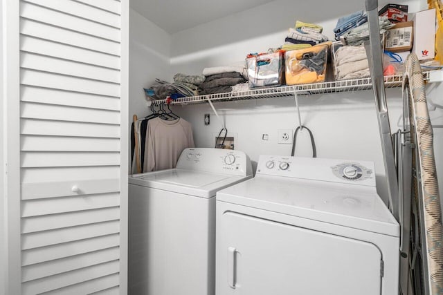 laundry area featuring washer and dryer