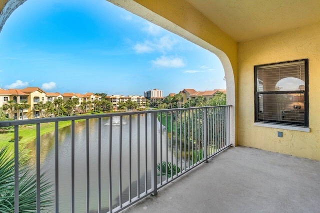 balcony with a water view