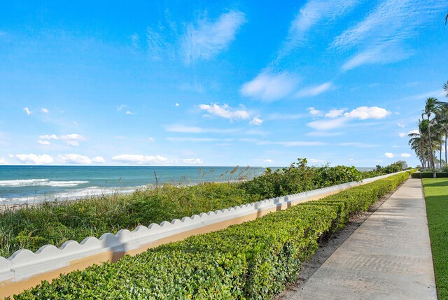 property view of water featuring a view of the beach