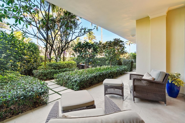 view of patio featuring outdoor lounge area