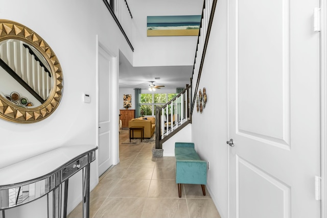 entrance foyer featuring light tile patterned floors