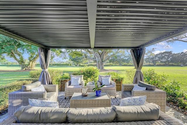 view of patio with an outdoor hangout area