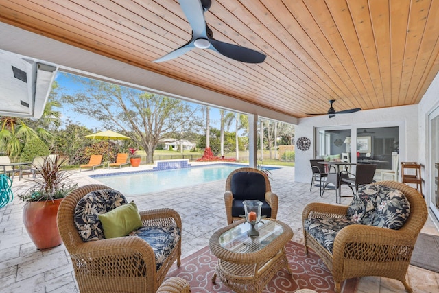 view of patio with ceiling fan