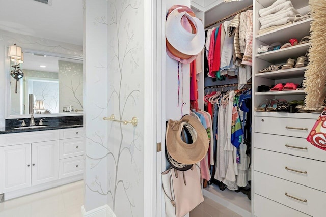 spacious closet featuring a sink