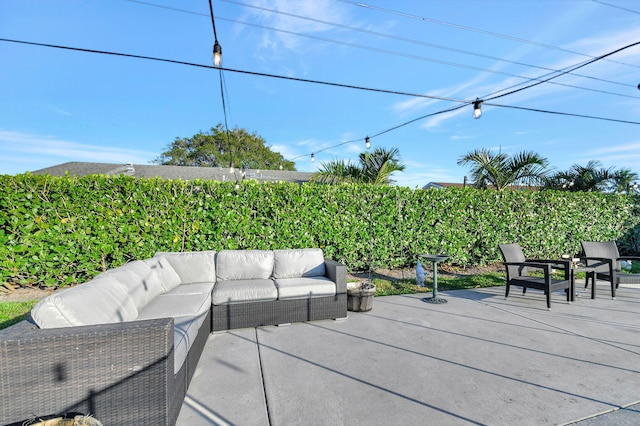 view of patio with outdoor lounge area