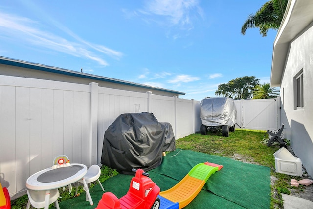 view of patio / terrace with a grill