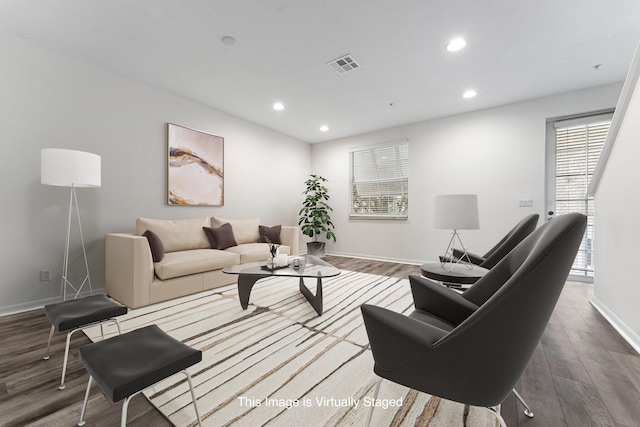 4329 Savannah Bay Pl, Jupiter, FL 33458 - living area with wood finished floors, baseboards, and recessed lighting