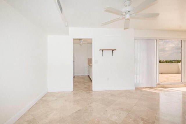 empty room with ceiling fan