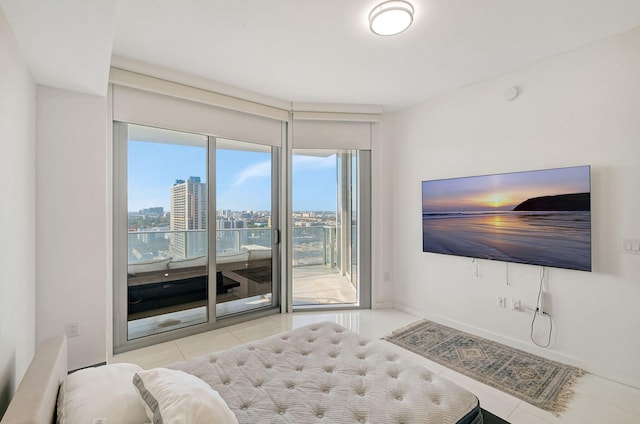 view of tiled living room