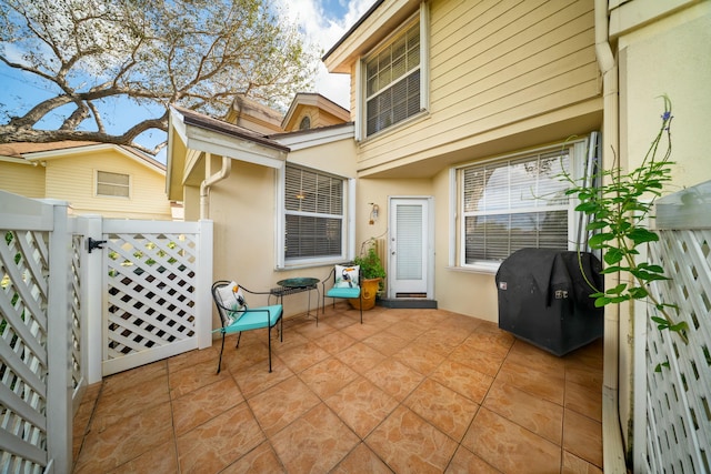 view of patio / terrace featuring a grill