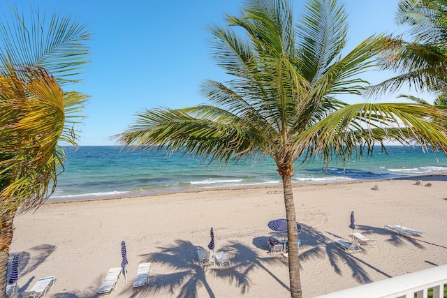 water view with a view of the beach