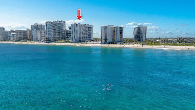 water view featuring a view of the beach