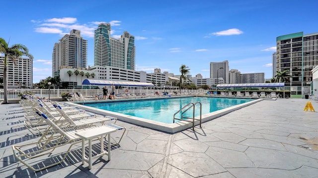 view of pool with a patio