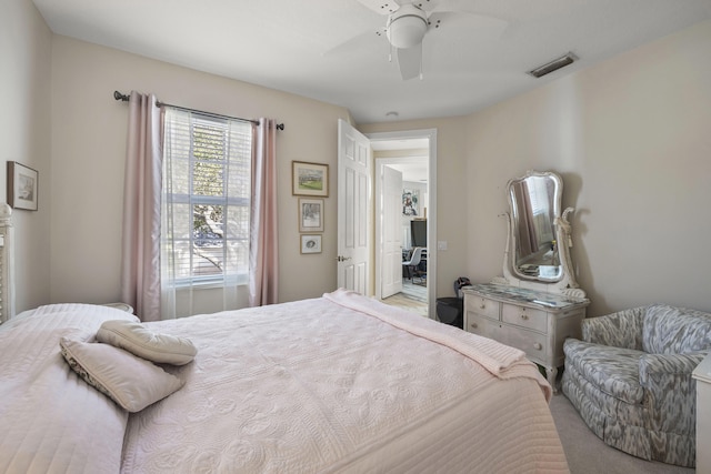 bedroom featuring ceiling fan