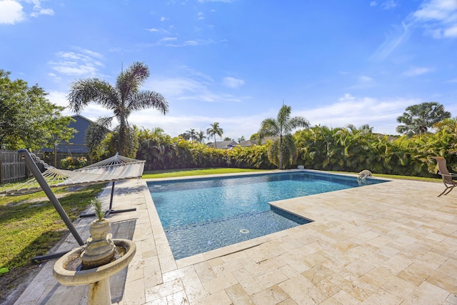 view of pool featuring a patio area