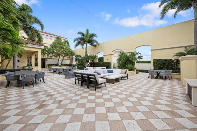 view of patio / terrace with an outdoor living space