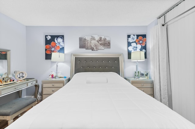 bedroom with a textured ceiling