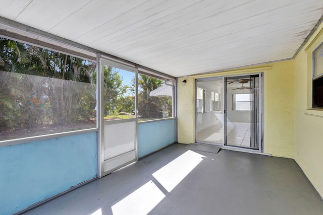 view of unfurnished sunroom