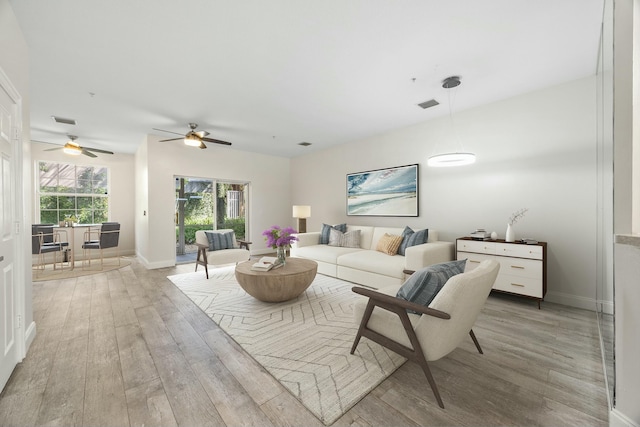 living room with wood-type flooring