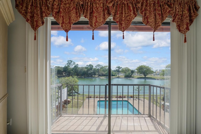 balcony with a water view