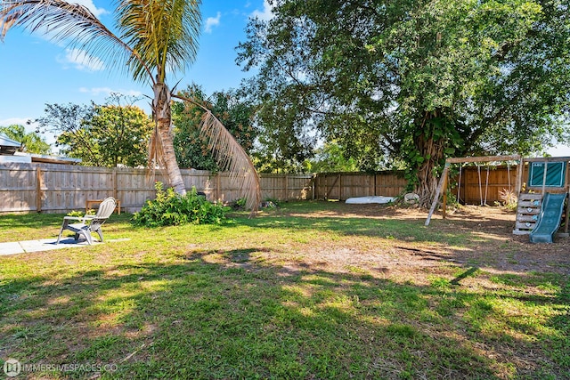 view of yard featuring a playground