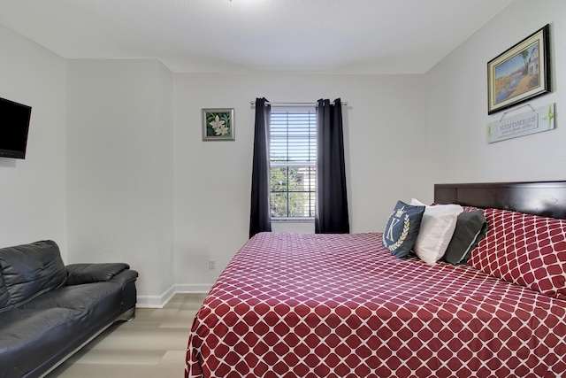 bedroom featuring light hardwood / wood-style flooring