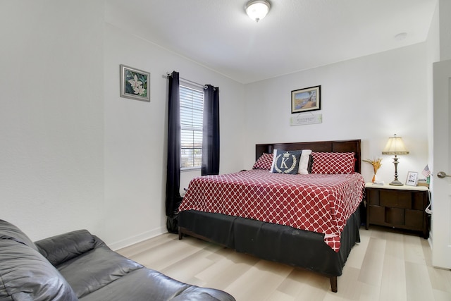 bedroom featuring light hardwood / wood-style flooring