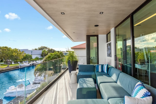 balcony with an outdoor hangout area