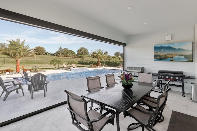 view of patio / terrace featuring a grill