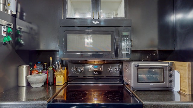 kitchen with black appliances