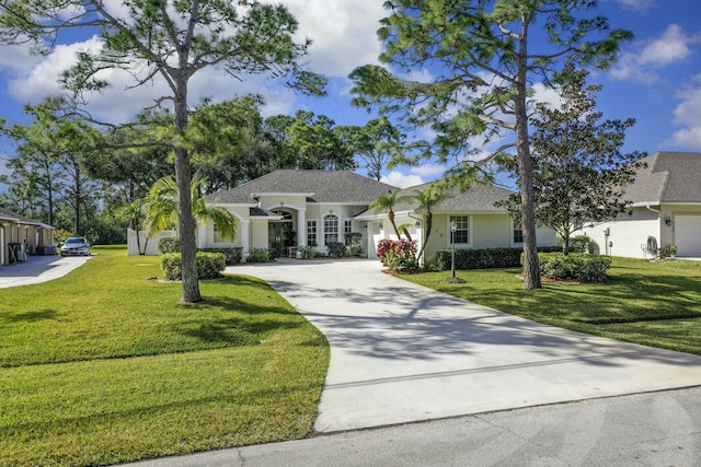 view of front of house with a front lawn