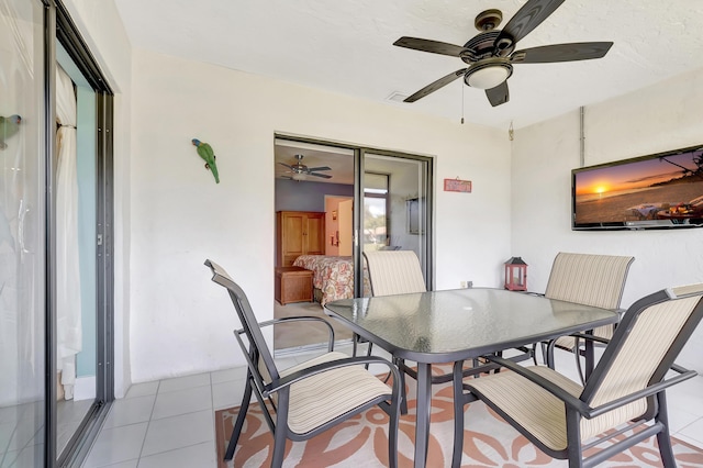 view of tiled dining area