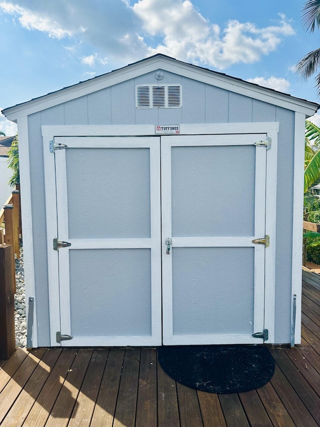 view of shed