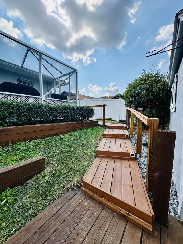 deck with glass enclosure