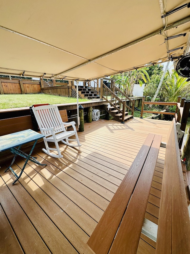 wooden terrace with stairs