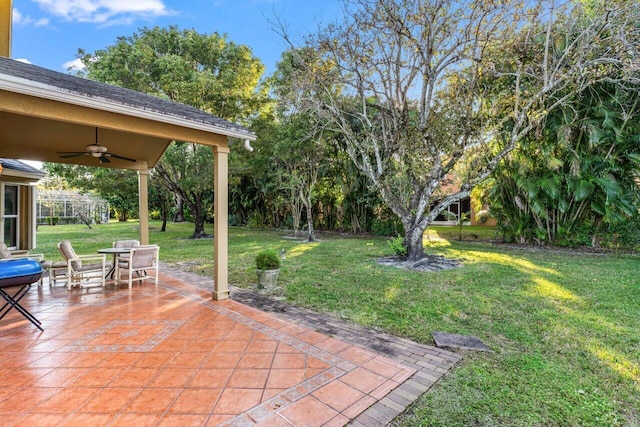 view of patio / terrace with ceiling fan