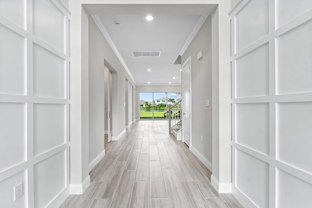 corridor with ornamental molding