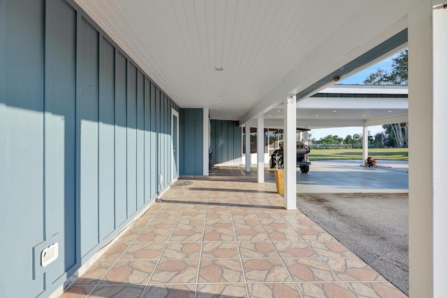 view of patio with a carport