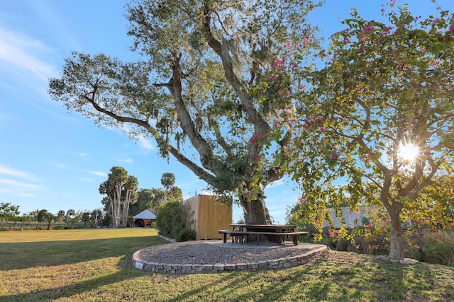 view of yard with a gazebo