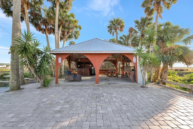 view of home's community featuring a gazebo and a patio area