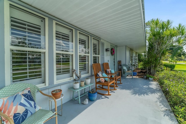 view of patio featuring covered porch