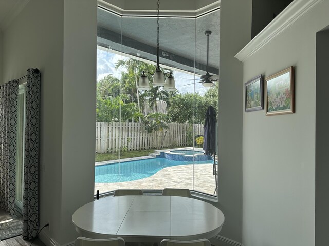 view of swimming pool with an in ground hot tub and a patio