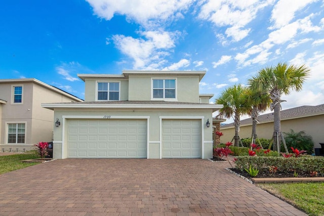 front facade with a garage