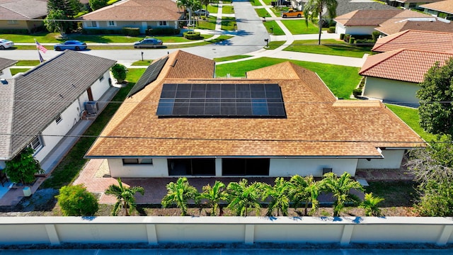 aerial view with a residential view