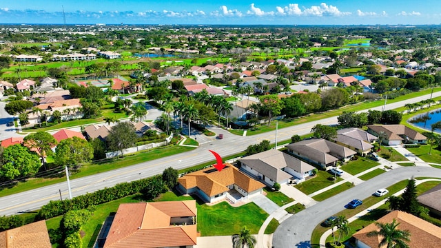 bird's eye view with a residential view